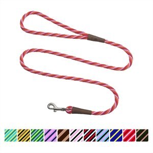 Mendota Products Small Snap Striped Rope Dog Leash, Taffy, 6-ft long, 3/8-in wide
