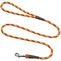 Mendota Products Small Snap Checkered Rope Dog Leash, Amber, 6-ft long, 3/8-in wide
