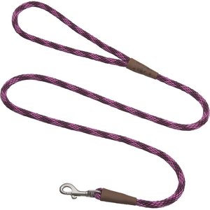 Mendota Products Small Snap Checkered Rope Dog Leash, Ruby, 6-ft long, 3/8-in wide