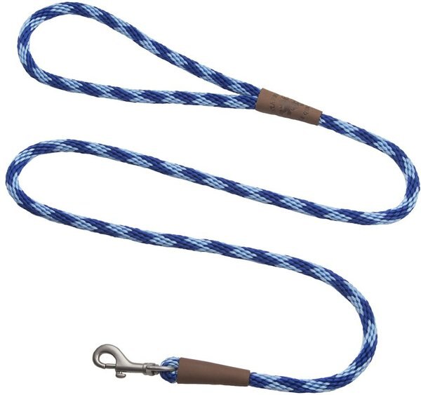 Mendota Products Small Snap Checkered Rope Dog Leash, Sapphire, 6-ft long, 3/8-in wide slide 1 of 4