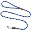 Mendota Products Small Snap Checkered Rope Dog Leash, Sapphire, 6-ft long, 3/8-in wide