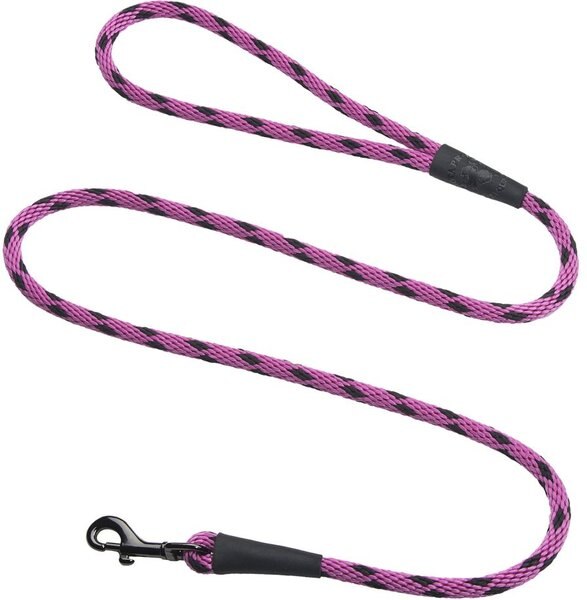 Mendota Products Small Snap Checkered Rope Dog Leash, Black Ice Raspberry, 6-ft long, 3/8-in wide slide 1 of 1