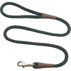 Mendota Products Large Snap Solid Rope Dog Leash, Hunter Green, 4-ft long, 1/2-in wide