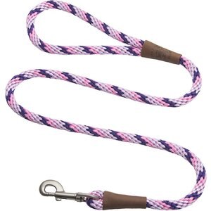Mendota Products Large Snap Striped Rope Dog Leash, Lilac, 4-ft long, 1/2-in wide