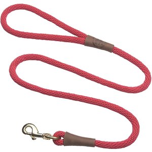 Mendota Products Large Snap Solid Rope Dog Leash, Red, 6-ft long, 1/2-in wide