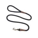 Mendota Products Large Snap Solid Rope Dog Leash, Black, 6-ft long, 1/2-in wide