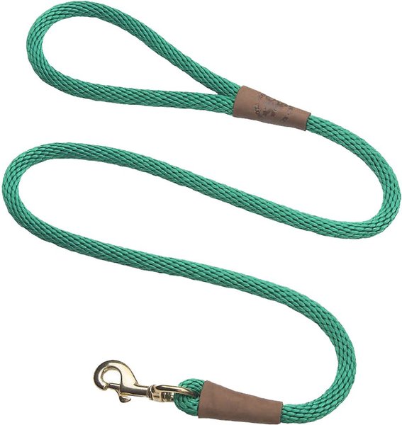 Mendota Products Large Snap Solid Rope Dog Leash, Kelly Green, 6-ft 