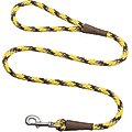 Mendota Products Large Snap Striped Rope Dog Leash, Harvest, 6-ft long, 1/2-in wide