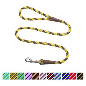 Mendota Products Large Snap Striped Rope Dog Leash, Harvest, 6-ft long, 1/2-in wide