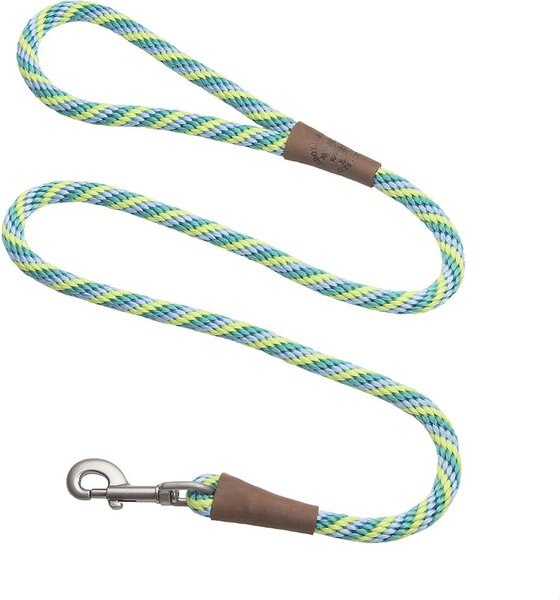 Mendota Products Large Snap Striped Rope Dog Leash, Seafoam, 6-ft long, 1/2-in wide slide 1 of 2