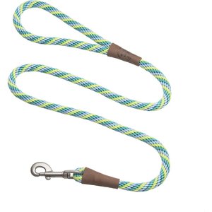 Mendota Products Large Snap Striped Rope Dog Leash, Seafoam, 6-ft long, 1/2-in wide