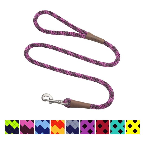 Mendota Products Large Snap Checkered Rope Dog Leash, Ruby, 6-ft long, 1/2-in wide slide 1 of 3