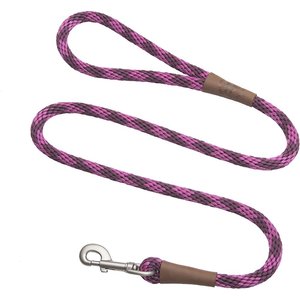 Mendota Products Large Snap Checkered Rope Dog Leash, Ruby, 6-ft long, 1/2-in wide