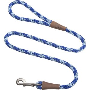 Mendota Products Large Snap Checkered Rope Dog Leash, Sapphire, 6-ft long, 1/2-in wide