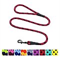 Mendota Products Large Snap Checkered Rope Dog Leash, Black Ice Red, 6-ft long, 1/2-in wide