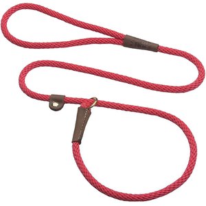 Mendota Products Small Slip Solid Rope Dog Leash, Red, 4-ft long, 3/8-in wide