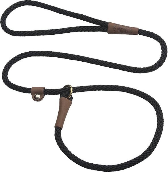 Mendota Products Small Slip Solid Rope Dog Leash, Black, 4-ft long, 3/8-in wide slide 1 of 6