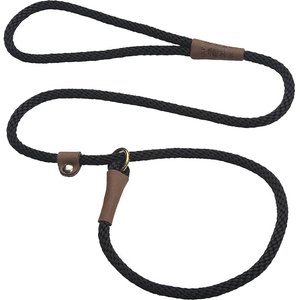Mendota Products Small Slip Solid Rope Dog Leash, Black, 4-ft long, 3/8-in wide