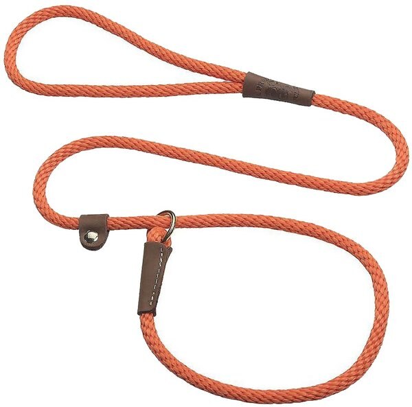 Mendota Products Small Slip Solid Rope Dog Leash, Orange, 4-ft long, 3/8-in wide slide 1 of 6
