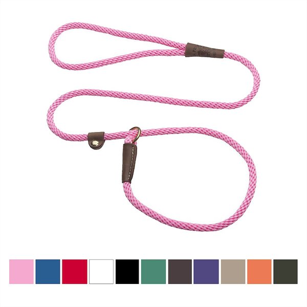 Mendota Products Small Slip Solid Rope Dog Leash, Hot Pink, 4-ft long, 3/8-in wide slide 1 of 6