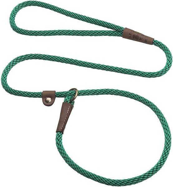 Mendota Products Small Slip Solid Rope Dog Leash, Kelly Green, 4-ft long, 3/8-in wide slide 1 of 6