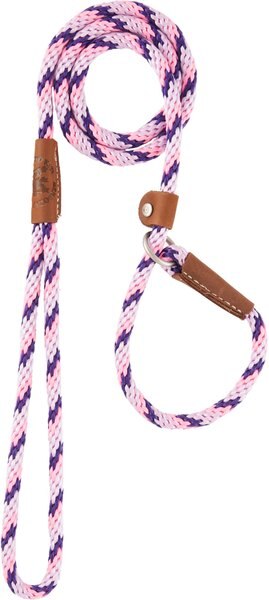 Mendota Products Small Slip Striped Rope Dog Leash, Lilac, 4-ft long, 3/8-in wide slide 1 of 4