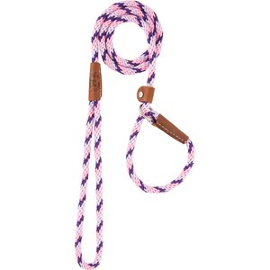 Mendota Products Small Slip Striped Rope Dog Leash, Lilac, 4-ft long, 3/8-in wide