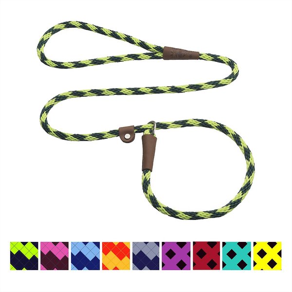 Mendota Products Small Slip Checkered Rope Dog Leash, Jade, 4-ft long, 3/8-in wide slide 1 of 1