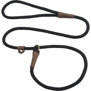 Mendota Products Small Slip Solid Rope Dog Leash, Black, 6-ft long, 3/8-in wide