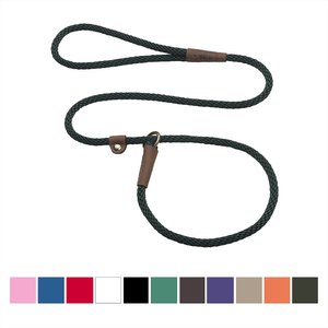 Mendota Products Small Slip Solid Rope Dog Leash, Hunter Green, 6-ft long, 3/8-in wide