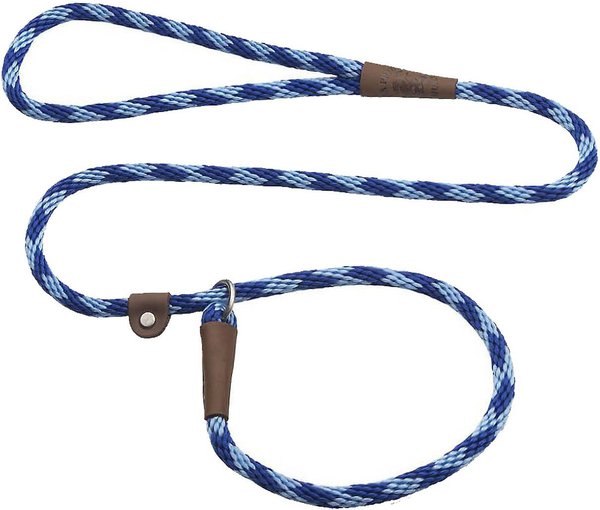 Mendota Products Small Slip Checkered Rope Dog Leash, Sapphire, 6-ft long, 3/8-in wide slide 1 of 4