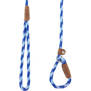 Mendota Products Small Slip Checkered Rope Dog Leash, Sapphire, 6-ft long, 3/8-in wide