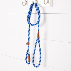 Mendota Products Small Slip Checkered Rope Dog Leash, Sapphire, 6-ft long, 3/8-in wide