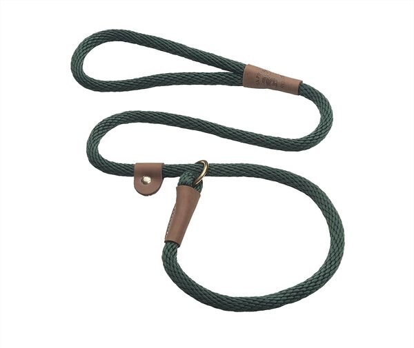 Mendota Products Large Slip Solid Rope Dog Leash, Hunter Green, 4-ft long, 1/2-in wide slide 1 of 6