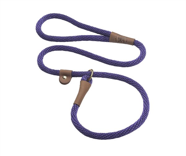 Mendota Products Large Slip Solid Rope Dog Leash, Purple, 4-ft long, 1/2-in wide slide 1 of 6