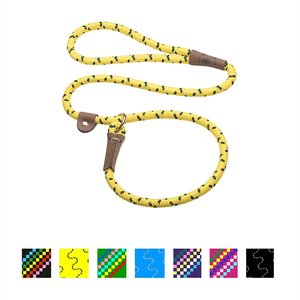 Mendota Products Large Slip Confetti Rope Dog Leash, Hi-Viz Yellow, 4-ft long, 1/2-in wide