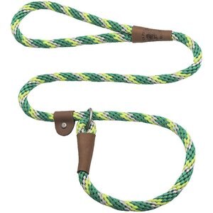 Mendota Products Large Slip Striped Rope Dog Leash, Ivy, 4-ft long, 1/2-in wide
