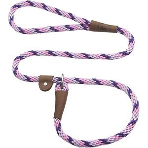 Mendota Products Large Slip Striped Rope Dog Leash, Lilac, 4-ft long, 1/2-in wide