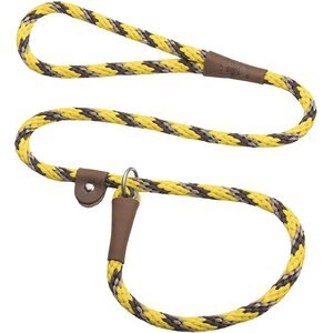 Mendota Products Large Slip Striped Rope Dog Leash, Harvest, 4-ft long, 1/2-in wide