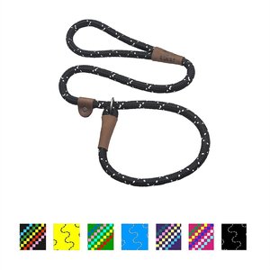 Mendota Products Large Slip Confetti Rope Dog Leash, Night Viz Black, 4-ft long, 1/2-in wide