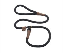 Mendota Products Large Slip Solid Rope Dog Leash, Black, 6-ft long, 1/2-in wide