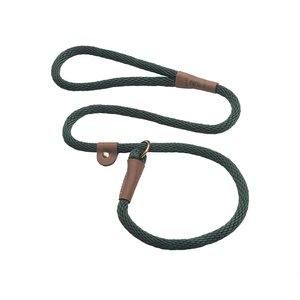 Mendota Products Large Slip Solid Rope Dog Leash, Hunter Green, 6-ft long, 1/2-in wide