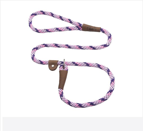 Mendota Products Large Slip Striped Rope Dog Leash, Lilac, 6-ft long, 1/2-in wide slide 1 of 6