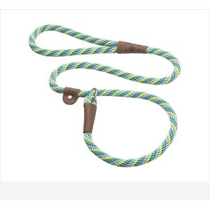 Mendota Products Large Slip Striped Rope Dog Leash, Seafoam, 6-ft long, 1/2-in wide