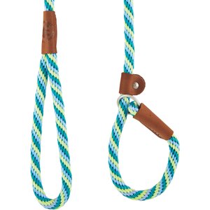 Mendota Products Large Slip Striped Rope Dog Leash, Seafoam, 6-ft long, 1/2-in wide