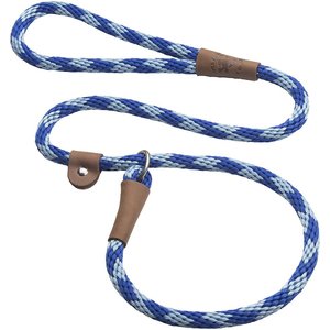 Mendota Products Large Slip Checkered Rope Dog Leash, Sapphire, 6-ft long, 1/2-in wide