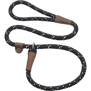 Mendota Products Large Slip Confetti Rope Dog Leash, Night Viz Black, 6-ft long, 1/2-in wide