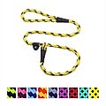 Mendota Products Large Slip Checkered Rope Dog Leash, Black Ice Yellow, 6-ft long, 1/2-in wide