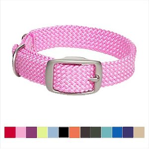 Mendota Products Double Braid Dog Collar, Hot Pink, 18-in neck, 1-in wide
