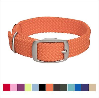 Mendota Products Double Braid Dog Collar, Orange, 21-in neck, 1-in wide slide 1 of 3